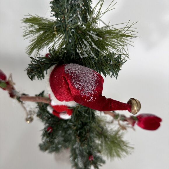 Vintage Ugly Christmas Tree Figurine Snowman Bendable Tabletop Mantel 23" Tall - Picture 6 of 13
